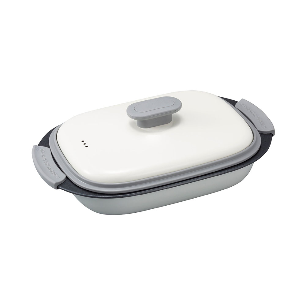 CB Japan copan系列 微波爐專用長方形燒烤盤 白